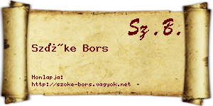 Szőke Bors névjegykártya